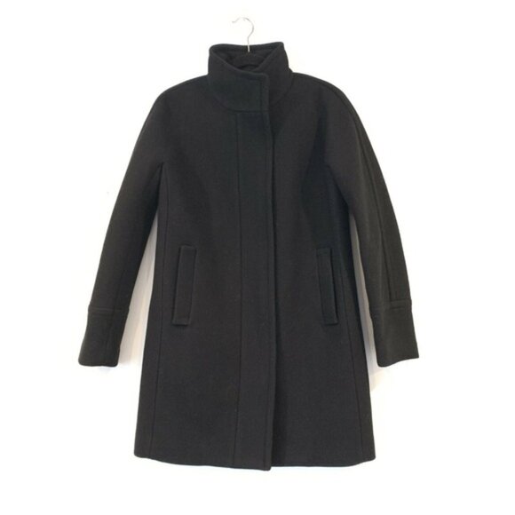 J Crew Stadium Cloth by Nello Gori Wool Coat 6P Black - Picture 2 of 2